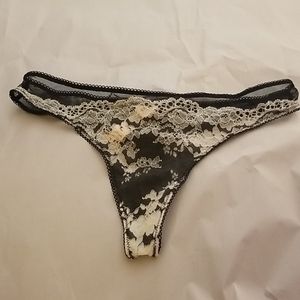 Black and white victoria's secret thong